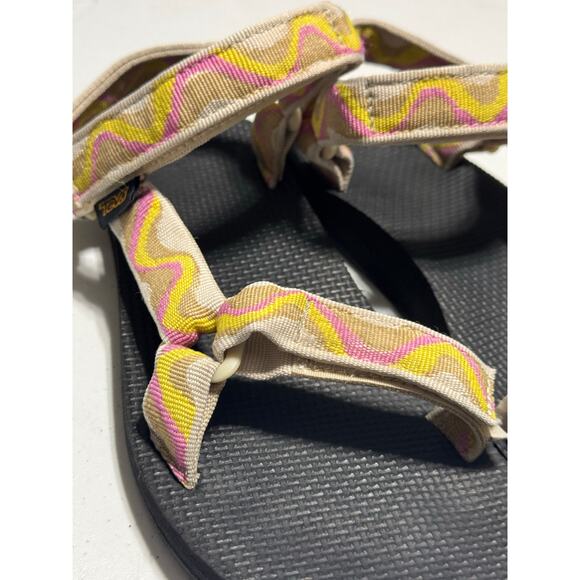 Teva Women's Original Universal Sandal Pink Yellow Tan Size 9 - Picture 5 of 9